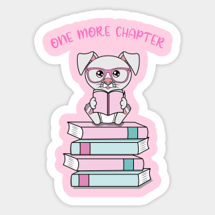 One more chapter, cute dog reading Sticker